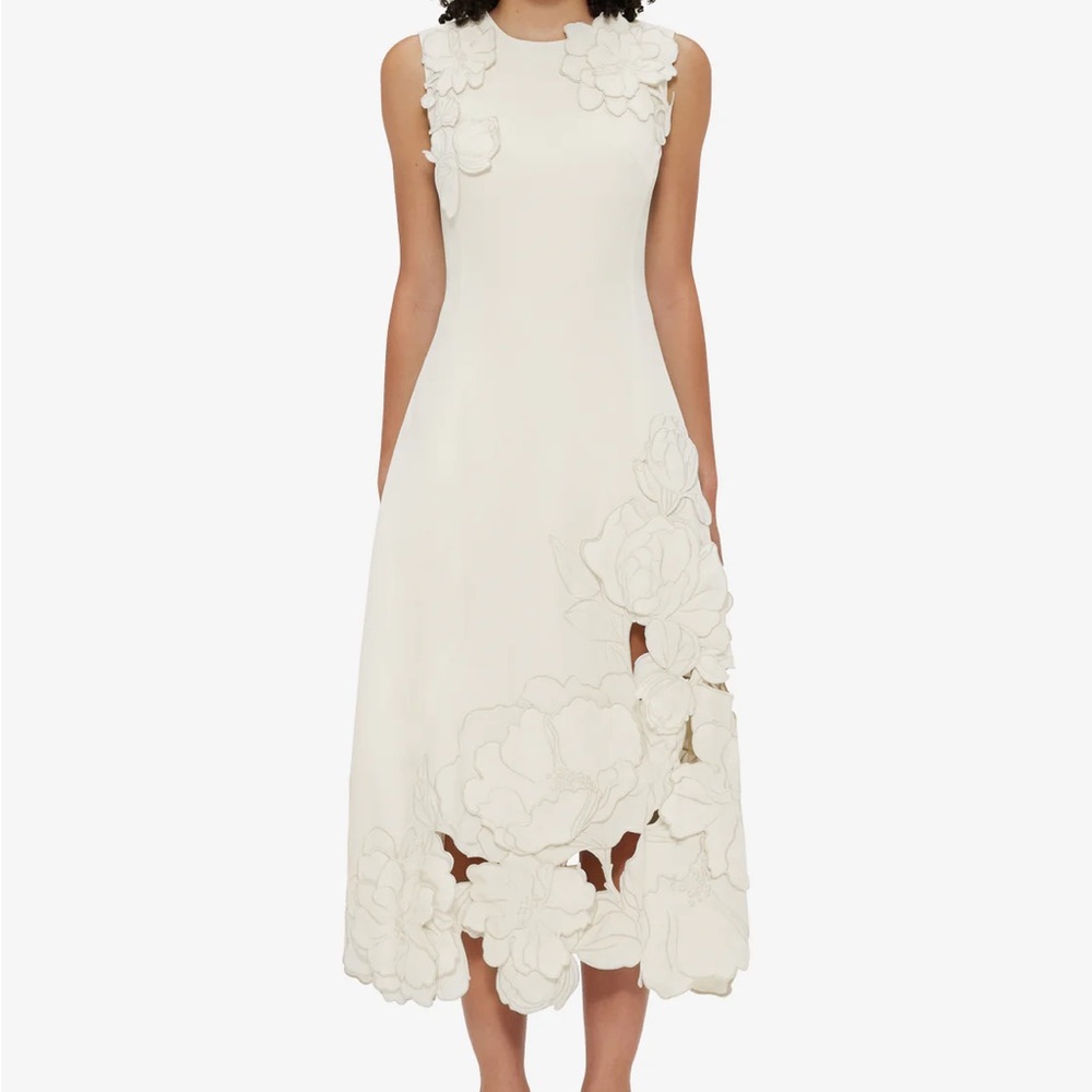 LEO LIN Cleo Appliqué Sleeveless Midi Dress